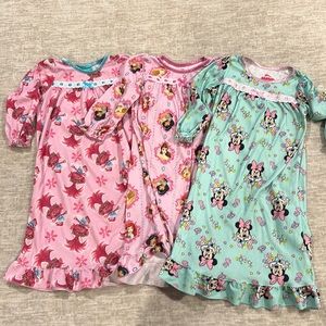 Bundle 3T flannel Disney nightgowns